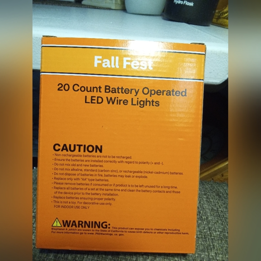 NIB Set of 2 Acorn LED Wire Lights 🌰 Auto-Timer 🌰 Battery Operated Fall Tree - Picture 3 of 5